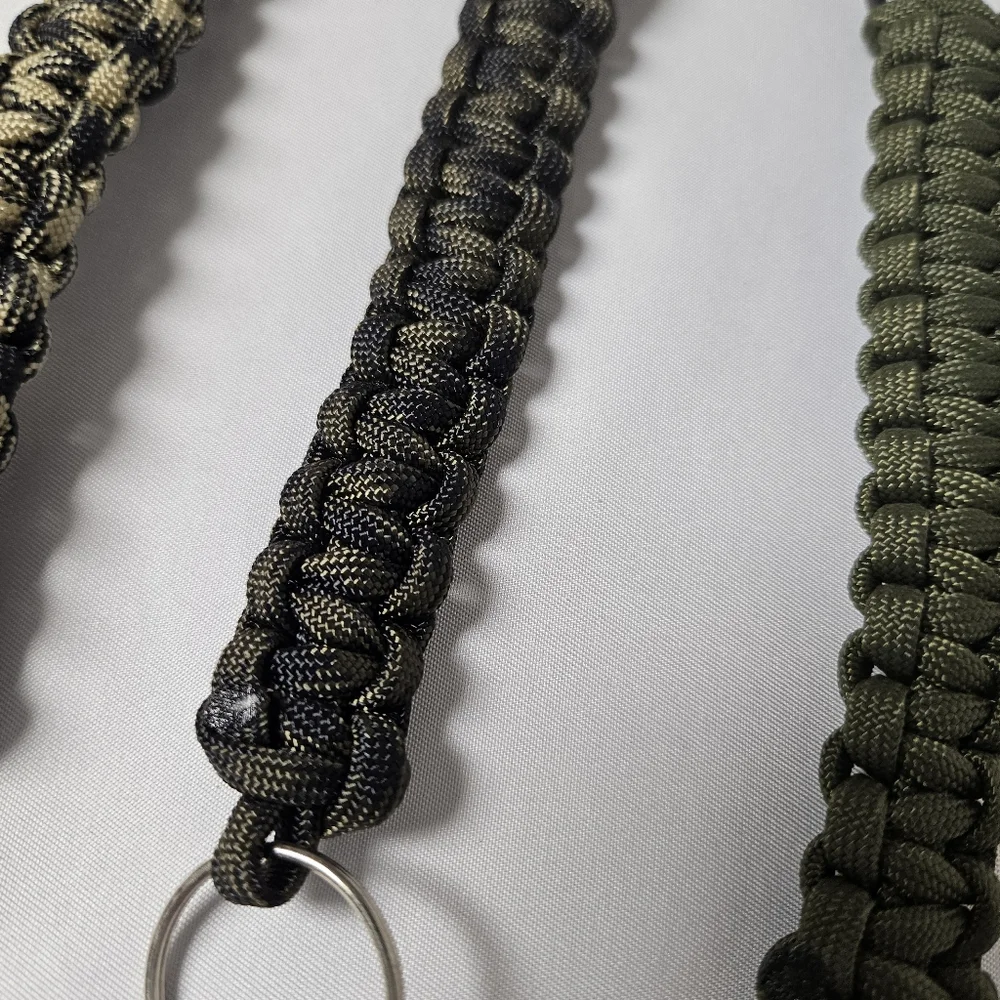 Paracord Keychain Set with Carabiner -‎ Black, Green, Tan
